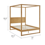 Boreas King Wood Canopy Platform Bed in Oak