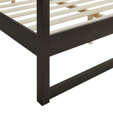 Boreas King Wood Canopy Platform Bed in Smoked Oak