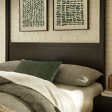 Boreas King Wood Canopy Platform Bed in Smoked Oak