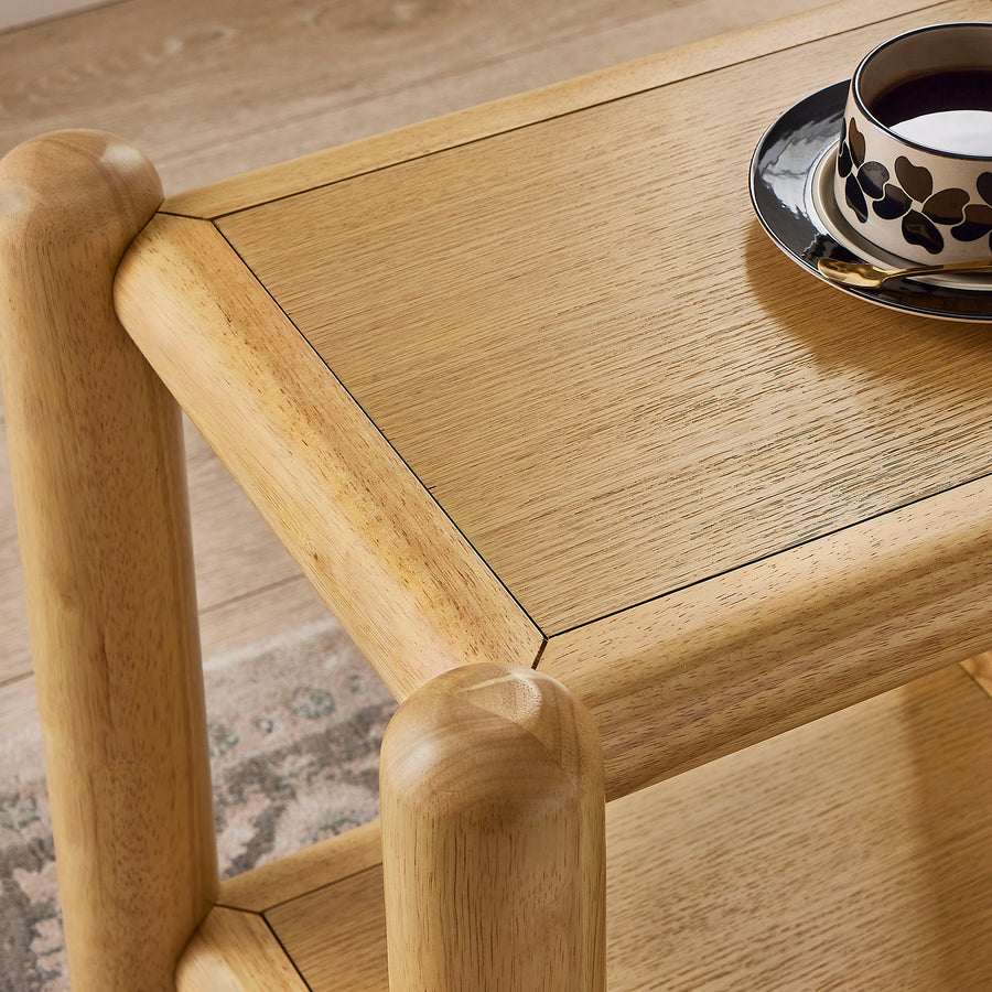 Solano Rectangular 2-Tier Side Table in Oak