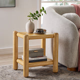 Solano Rectangular 2-Tier Side Table in Oak
