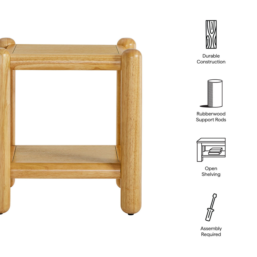 Solano Rectangular 2-Tier Side Table in Oak