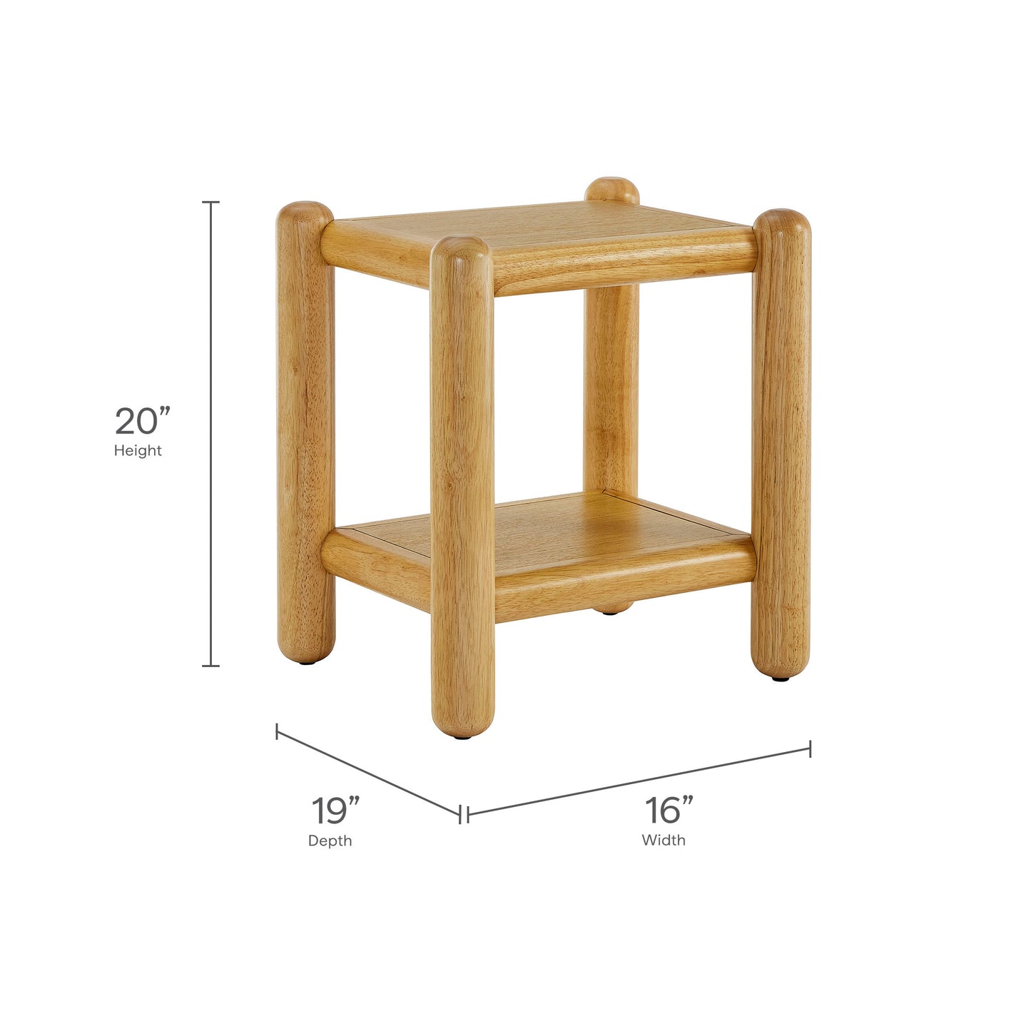 Arcus Rectangular 2-Tier Side Table by Furniture For America