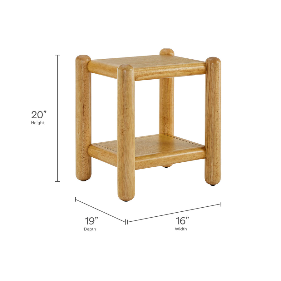 Solano Rectangular 2-Tier Side Table in Oak