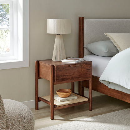 Oswin 1-Drawer Wood Nightstand by Furniture For America