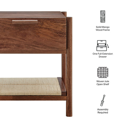 Oswin 1-Drawer Wood Nightstand by Furniture For America