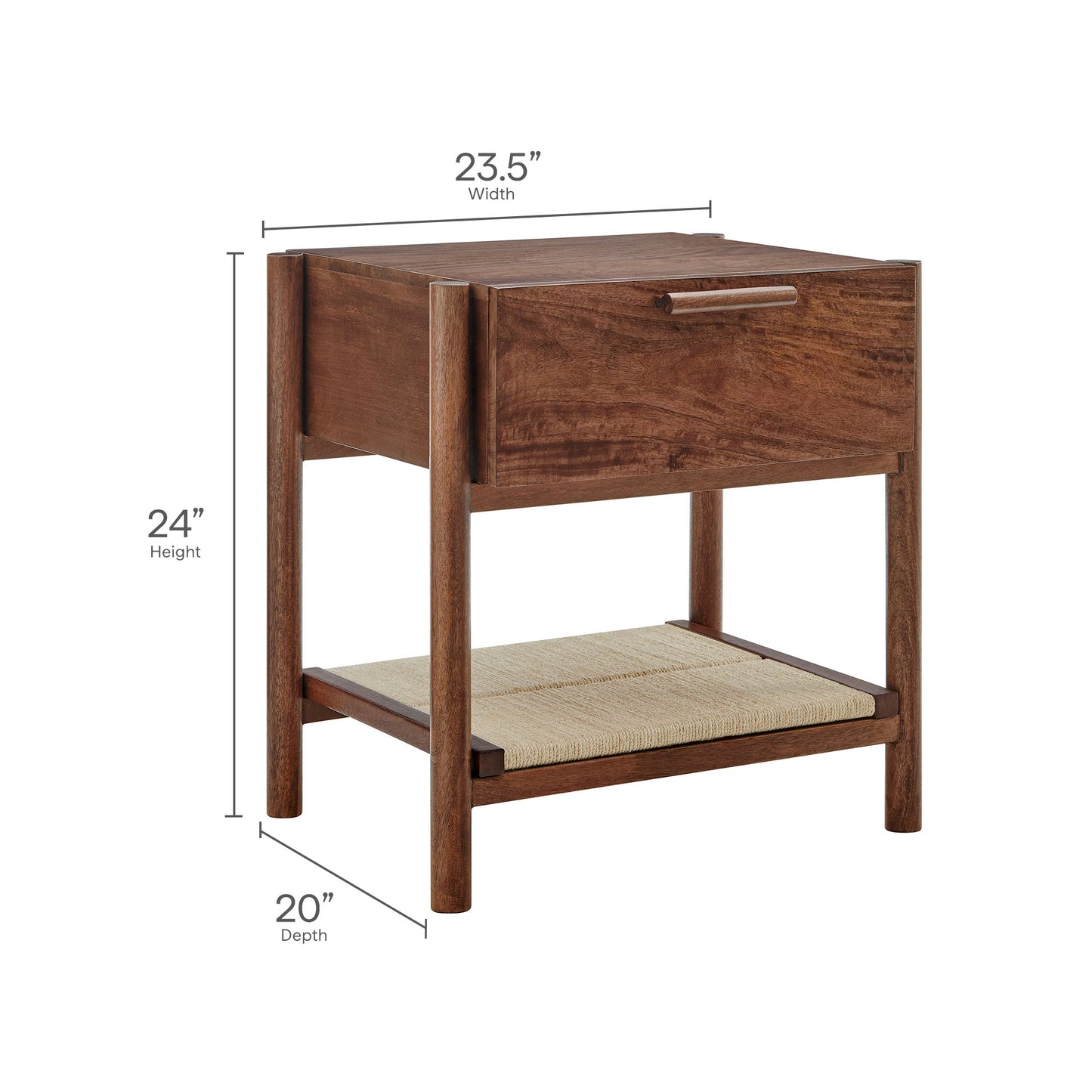Oswin 1-Drawer Wood Nightstand by Furniture For America