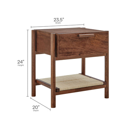 Oswin 1-Drawer Wood Nightstand by Furniture For America