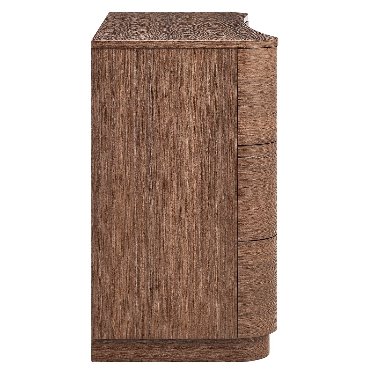 Mosaic 6-Drawer Curved Dresser in Brushed Brown Oak