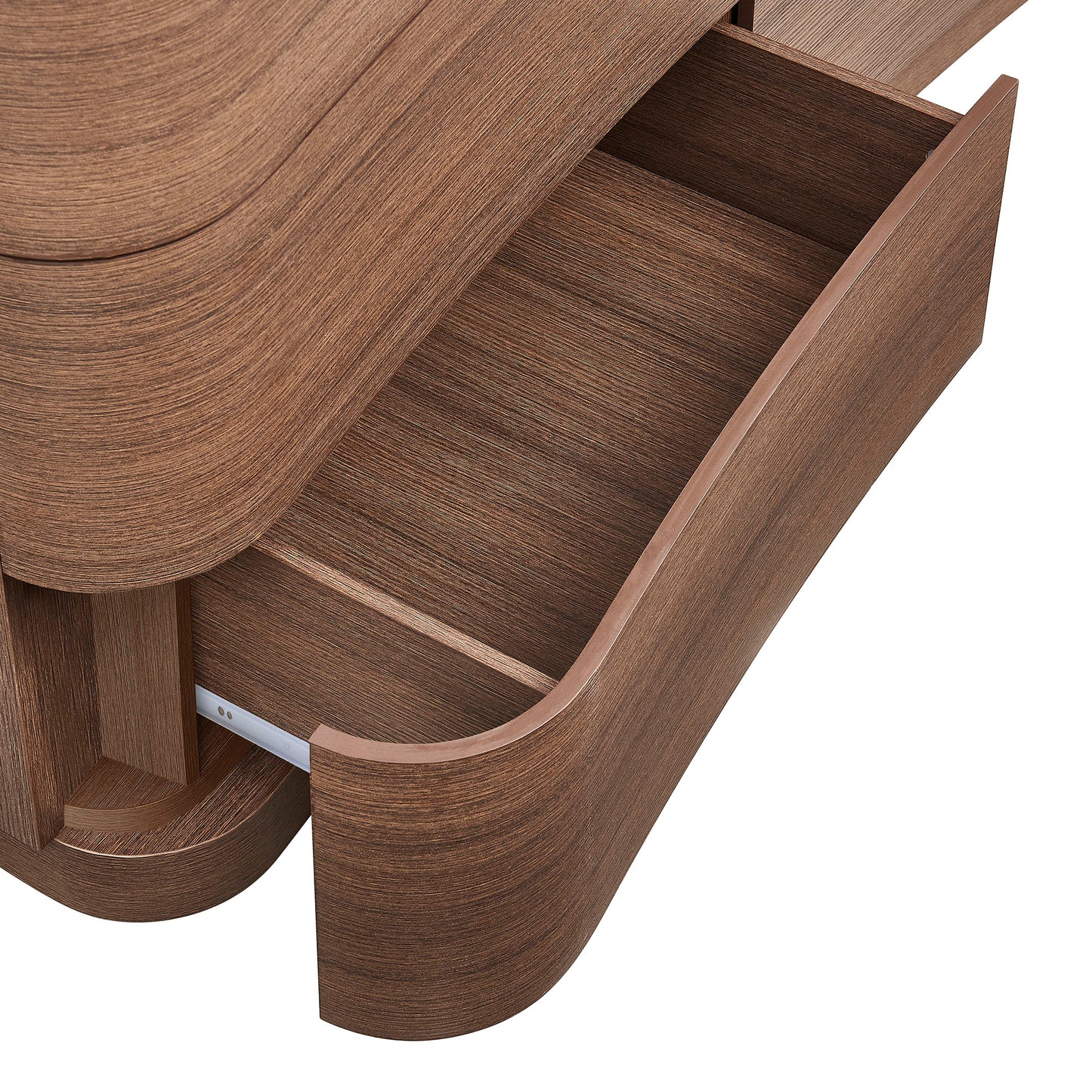 Mosaic 6-Drawer Curved Dresser in Brushed Brown Oak