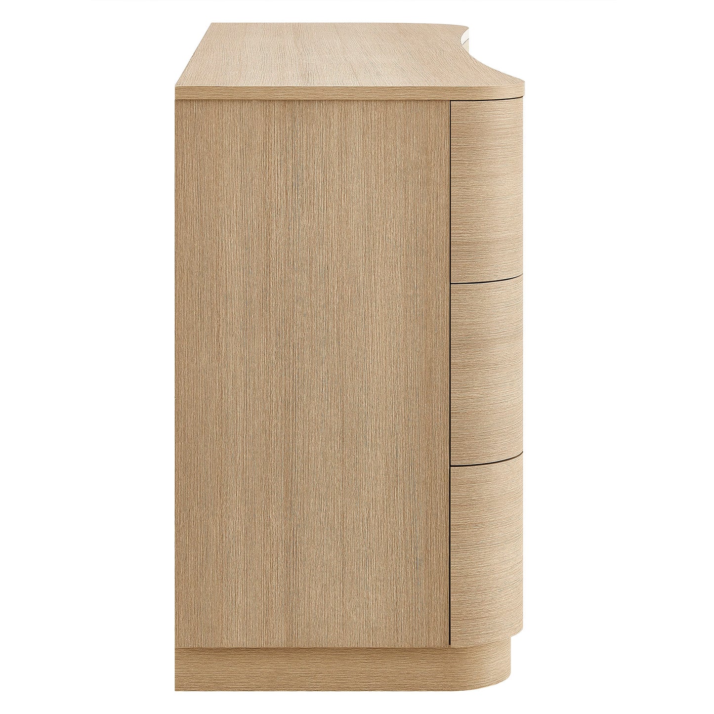 Mosaic 6-Drawer Curved Dresser in Brushed Light Oak