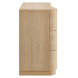Mosaic 6-Drawer Curved Dresser in Brushed Light Oak