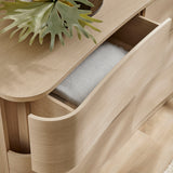 Mosaic 6-Drawer Curved Dresser in Brushed Light Oak
