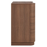 Mosaic 3-Drawer Curved Compact Dresser in Brushed Brown Oak