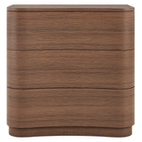 Mosaic 3-Drawer Curved Compact Dresser in Brushed Brown Oak