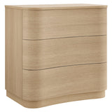Mosaic 3-Drawer Curved Compact Dresser in Brushed Light Oak
