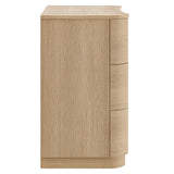 Mosaic 3-Drawer Curved Compact Dresser in Brushed Light Oak