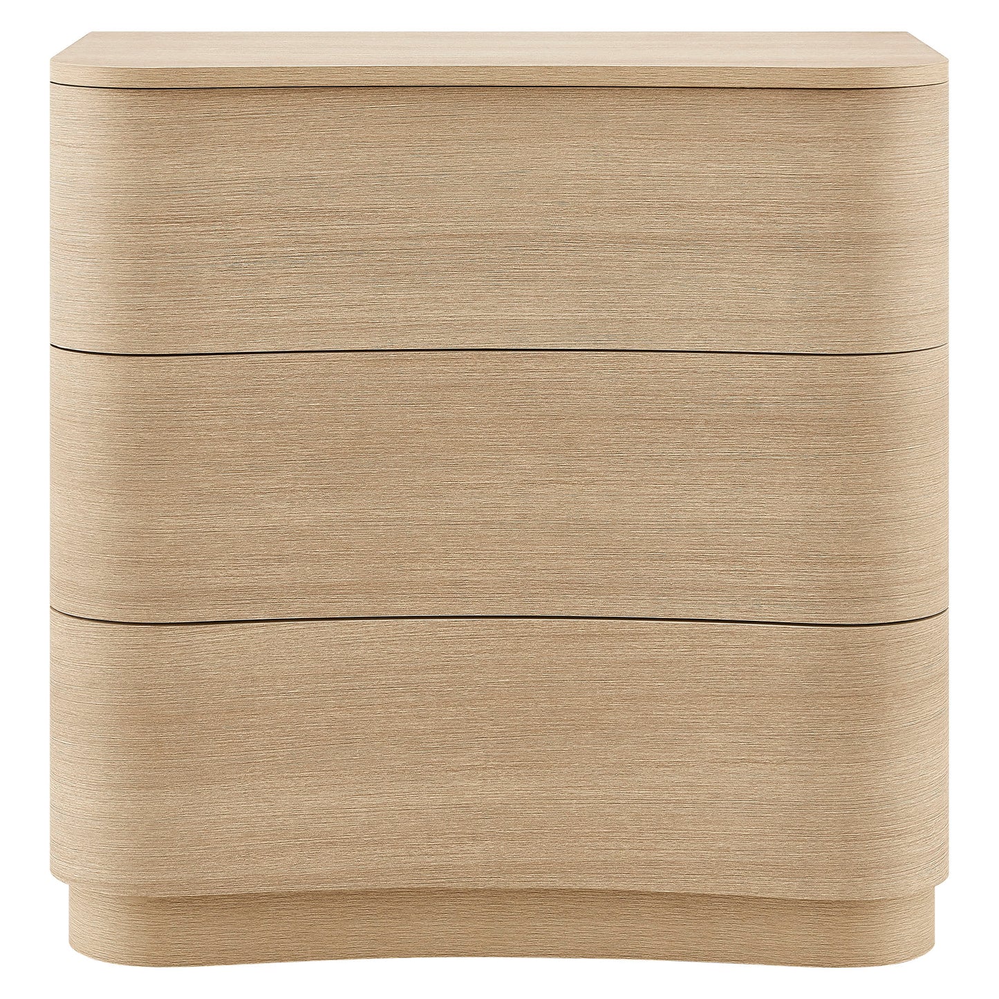 Mosaic 3-Drawer Curved Compact Dresser in Brushed Light Oak