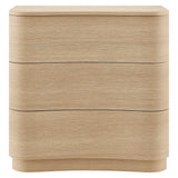 Mosaic 3-Drawer Curved Compact Dresser in Brushed Light Oak