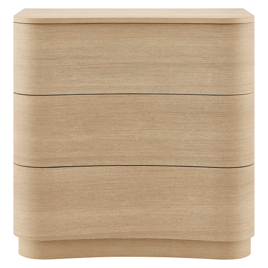 Mosaic 3-Drawer Curved Compact Dresser in Brushed Light Oak