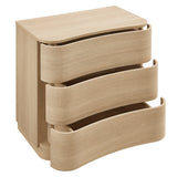 Mosaic 3-Drawer Curved Compact Dresser in Brushed Light Oak