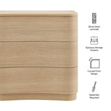 Mosaic 3-Drawer Curved Compact Dresser in Brushed Light Oak
