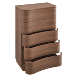 Mosaic 5-Drawer Curved Dresser Chest of Drawers in Brushed Brown Oak
