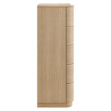 Mosaic 5-Drawer Curved Dresser Chest of Drawers in Brush Light Oak