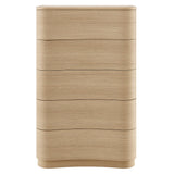 Mosaic 5-Drawer Curved Dresser Chest of Drawers in Brush Light Oak