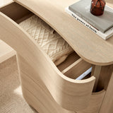Mosaic 5-Drawer Curved Dresser Chest of Drawers in Brush Light Oak