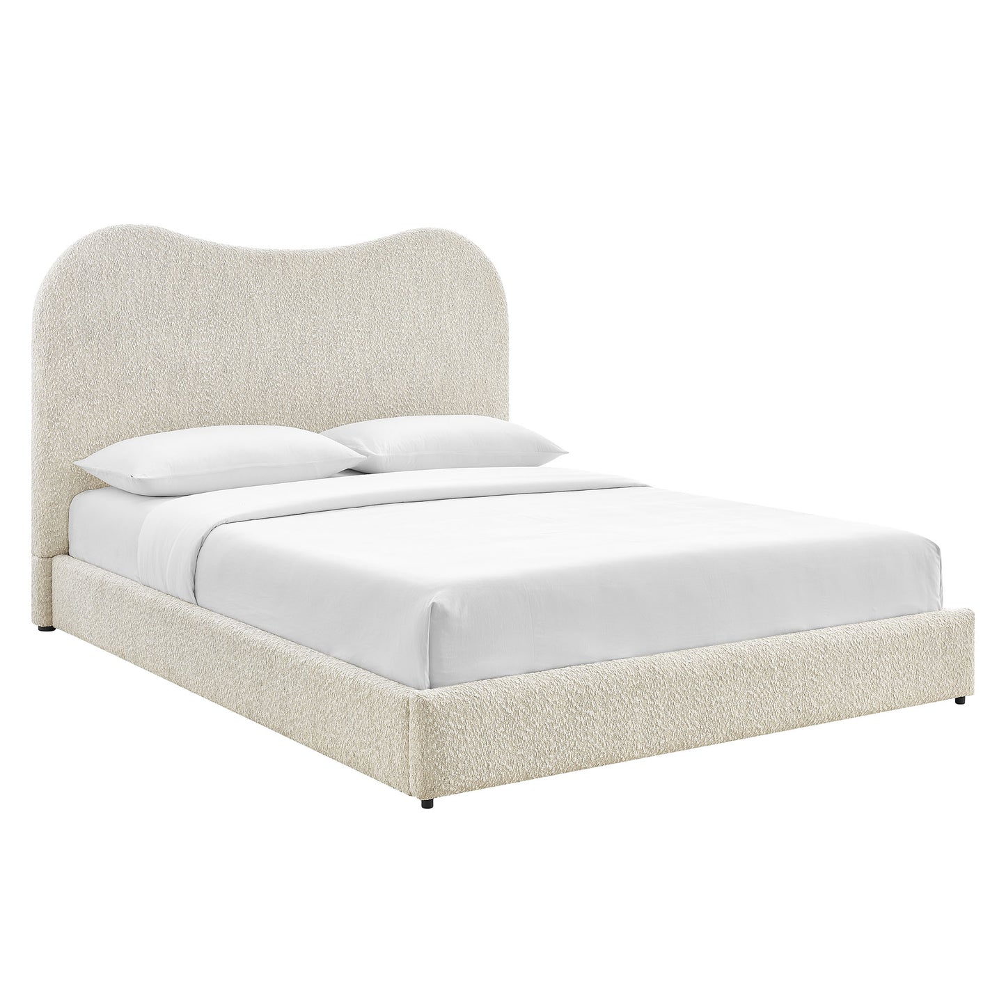 Seluna Boucle Queen Platform Bed by Furniture For America