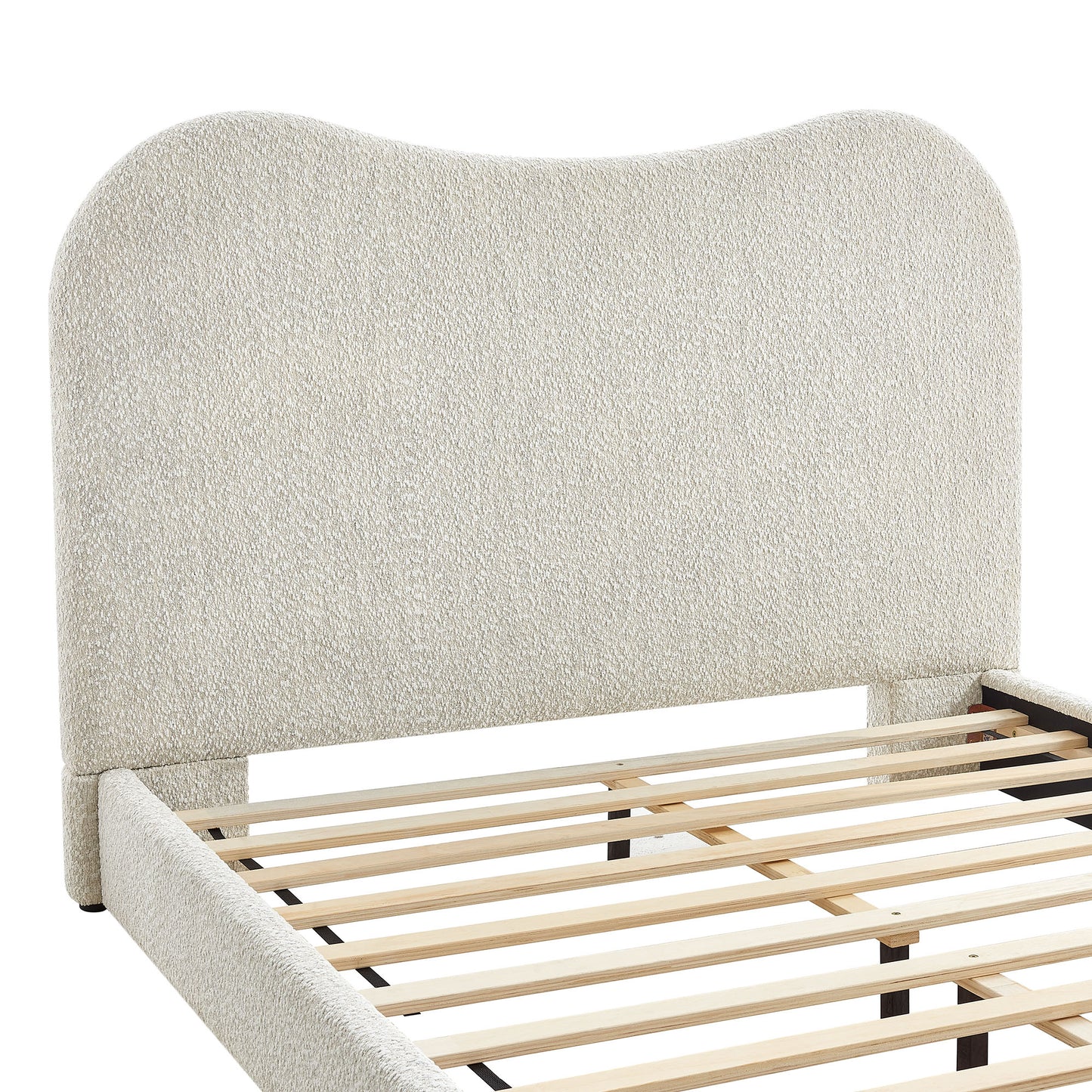 Seluna Boucle Queen Platform Bed by Furniture For America