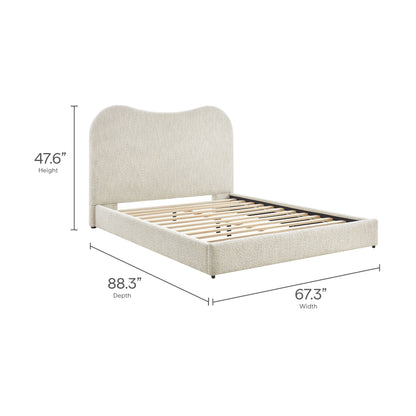 Seluna Boucle Queen Platform Bed by Furniture For America