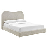 Birr Boucle Queen Platform Bed in Rock