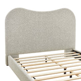 Birr Boucle Queen Platform Bed in Rock