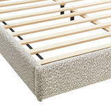 Birr Boucle Queen Platform Bed in Rock