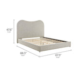 Birr Boucle Queen Platform Bed in Rock