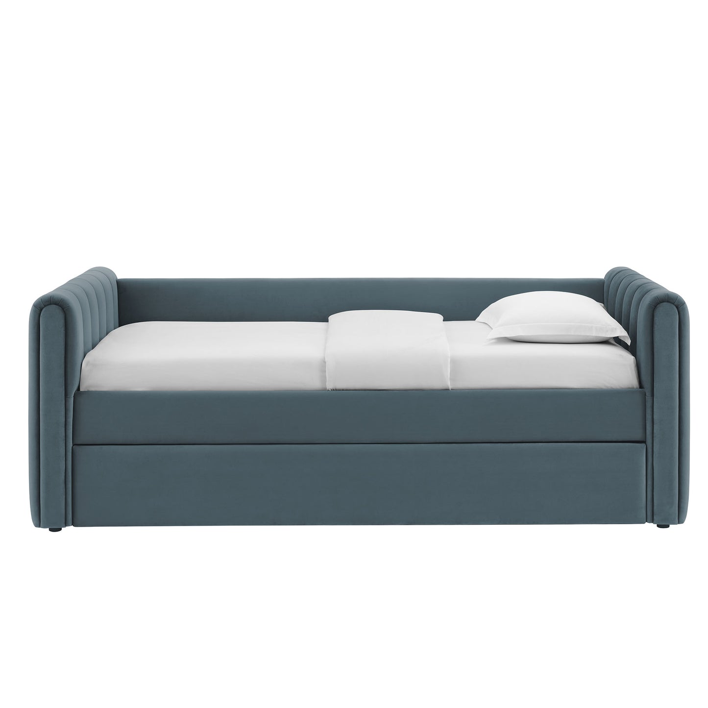 Veyla Channel Tufted Performance Velvet Twin Daybed With Trundle by Furniture For America