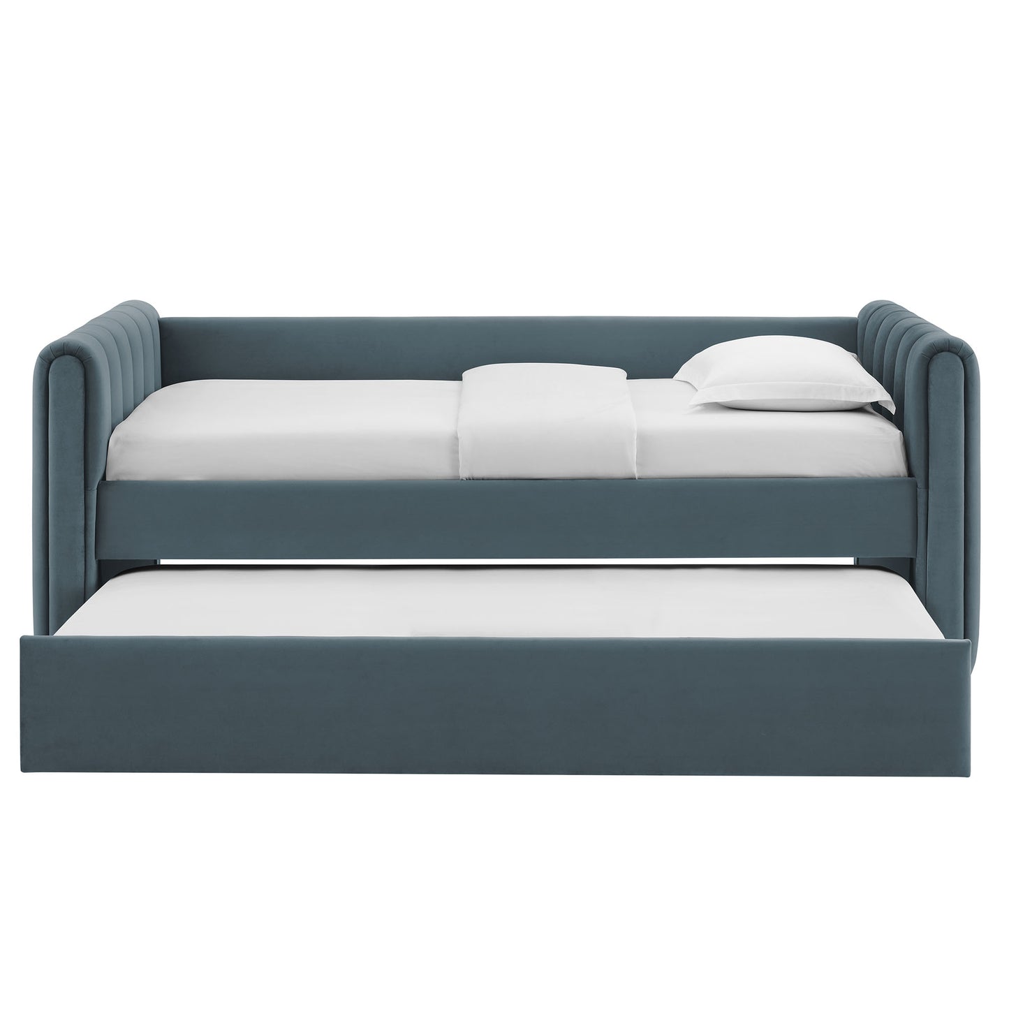 Veyla Channel Tufted Performance Velvet Twin Daybed With Trundle by Furniture For America