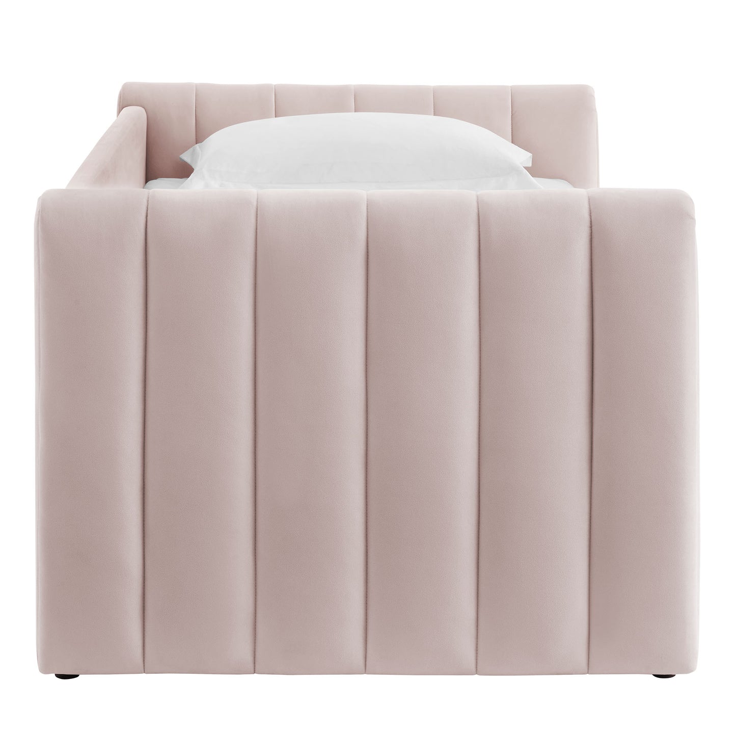 Veyla Channel Tufted Performance Velvet Twin Daybed With Trundle by Furniture For America