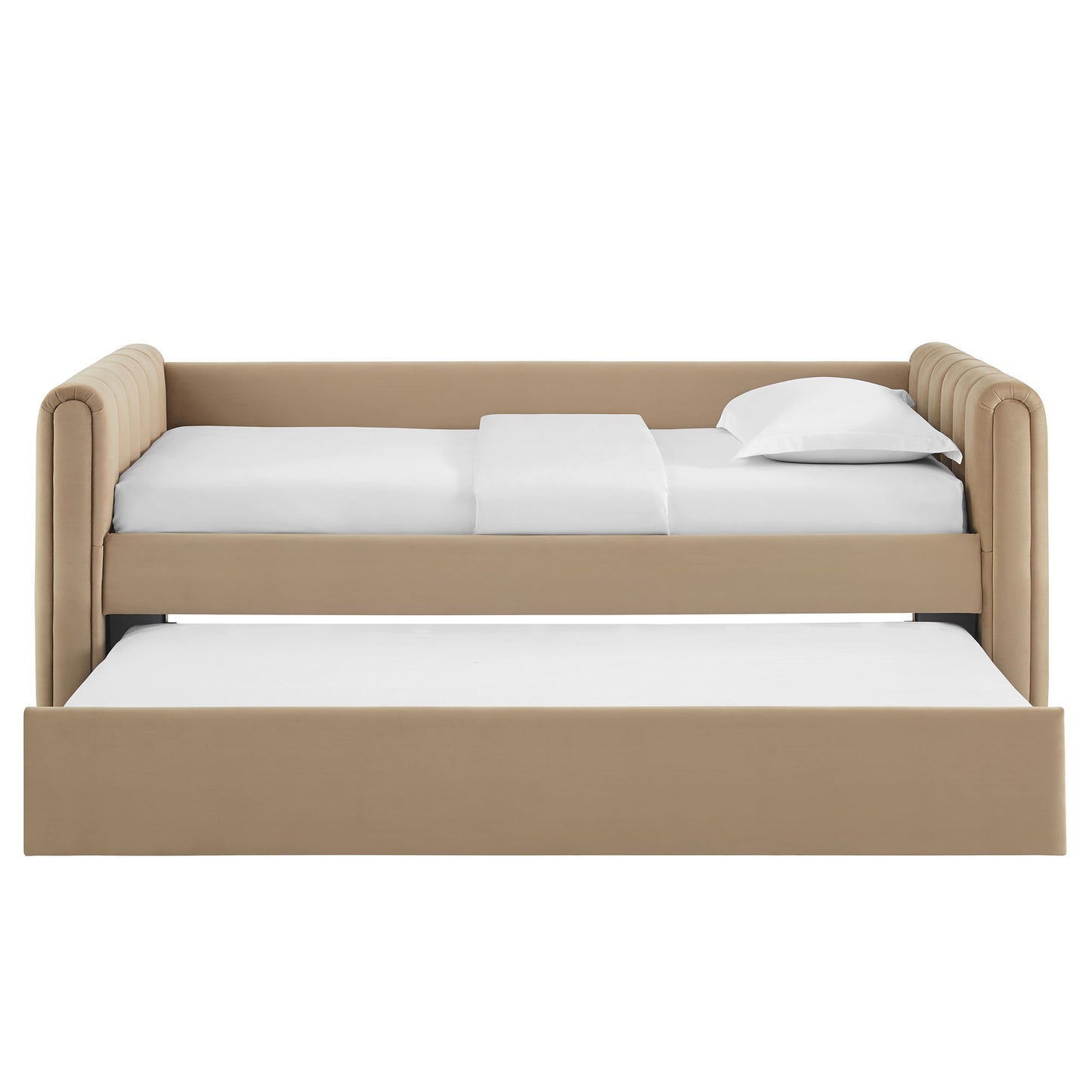 Veyla Channel Tufted Performance Velvet Twin Daybed With Trundle by Furniture For America