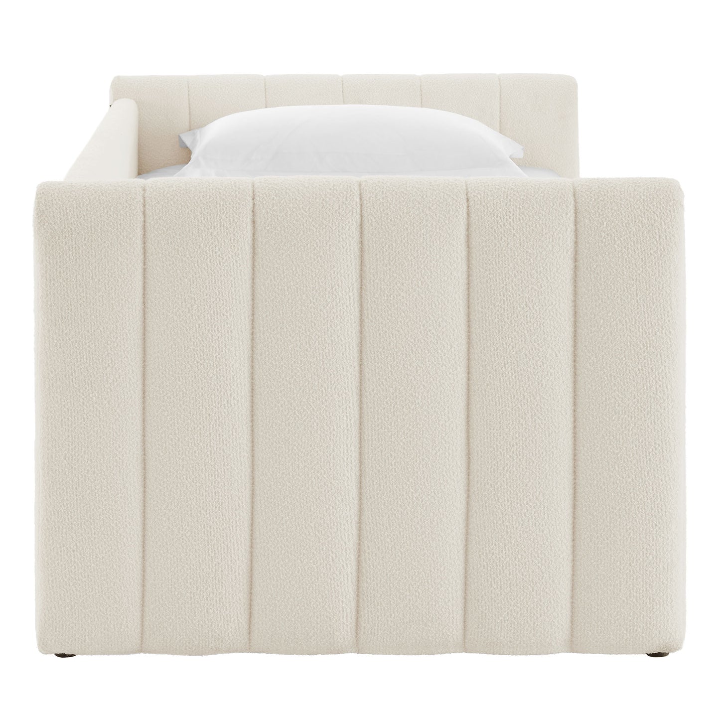 Veyla Channel Tufted Boucle Twin Daybed With Trundle by Furniture For America