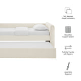 Kesia Channel Tufted Boucle Twin Daybed With Trundle in Cloud