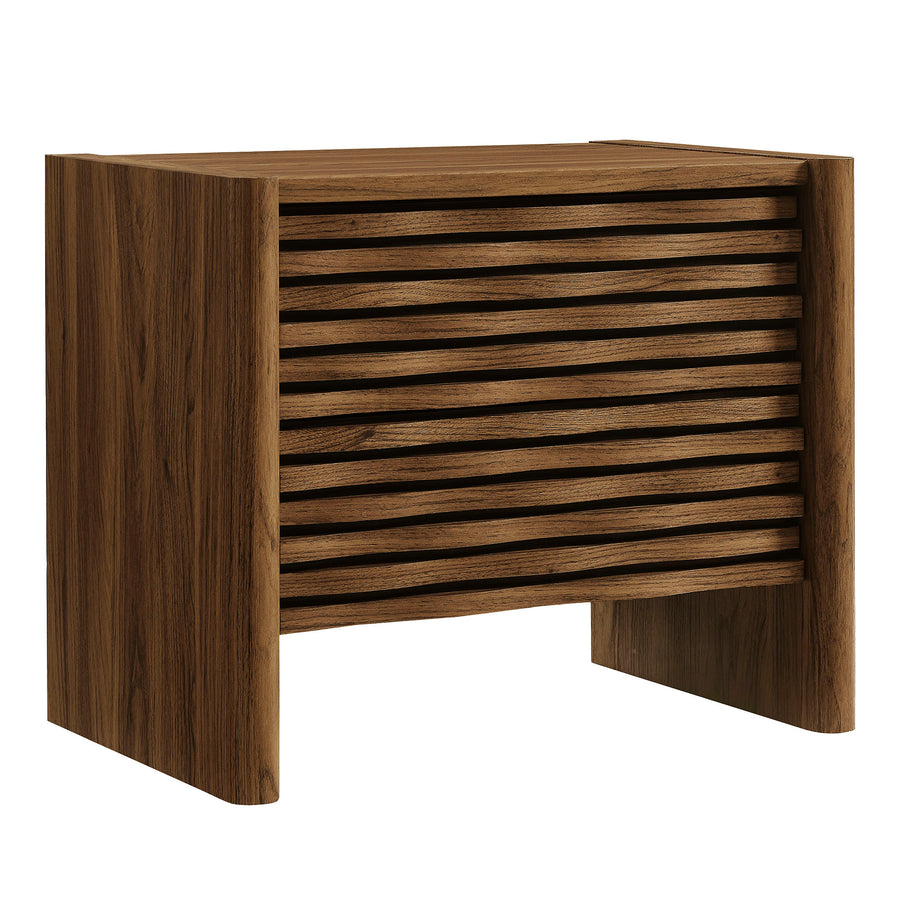 Sol Wave Nightstand in Walnut