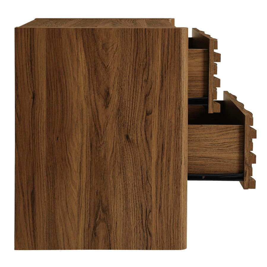 Sol Wave Nightstand in Walnut