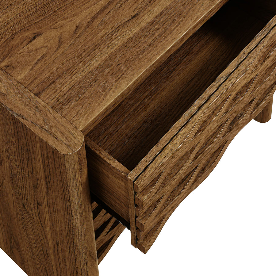 Sol Wave Nightstand in Walnut
