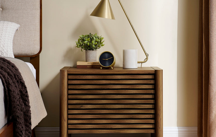 Sol Wave Nightstand in Walnut