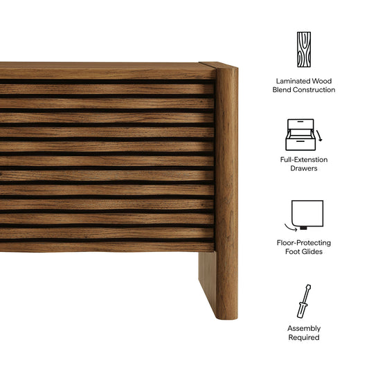 Emric Wave Nightstand by Furniture For America