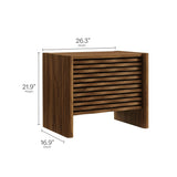 Sol Wave Nightstand in Walnut