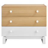 Sateen 3-Drawer Color Block Dresser in Oak White